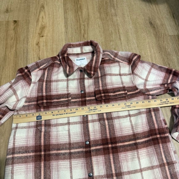 Old Navy Plaid Jacket Shaket - Pink and Brown - size Large - Picture 5 of 6